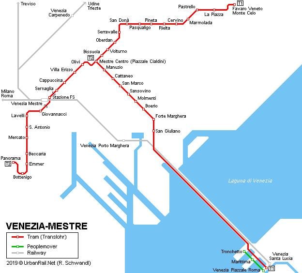 Venezia santa lucia للقطارات خريطة