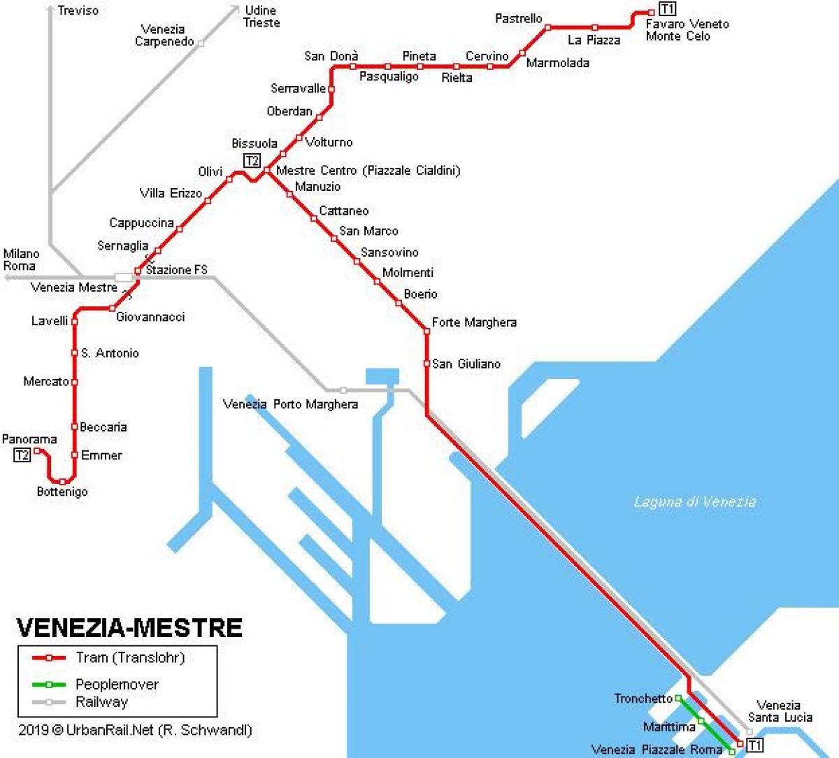 Venezia santa lucia للقطارات خريطة