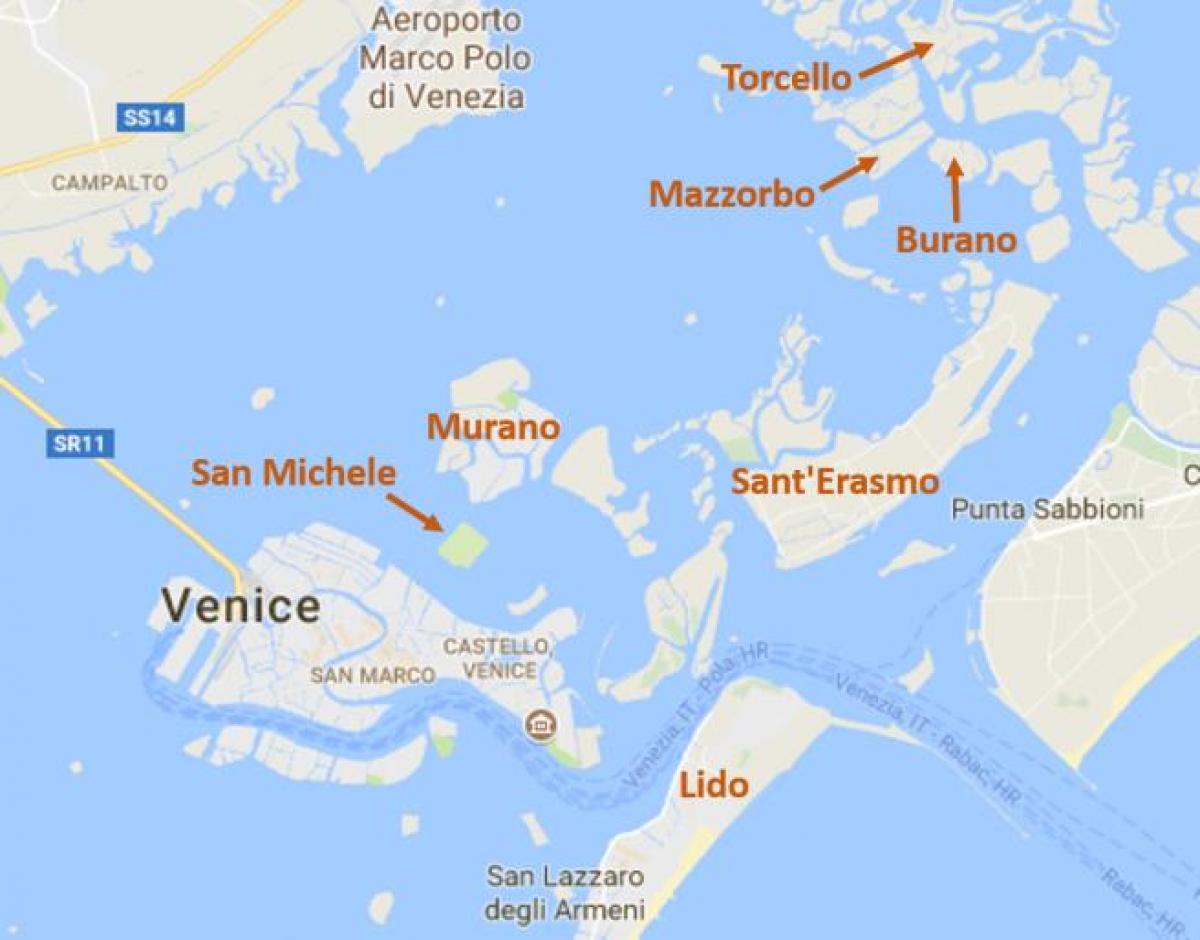 جزر البندقية خريطة