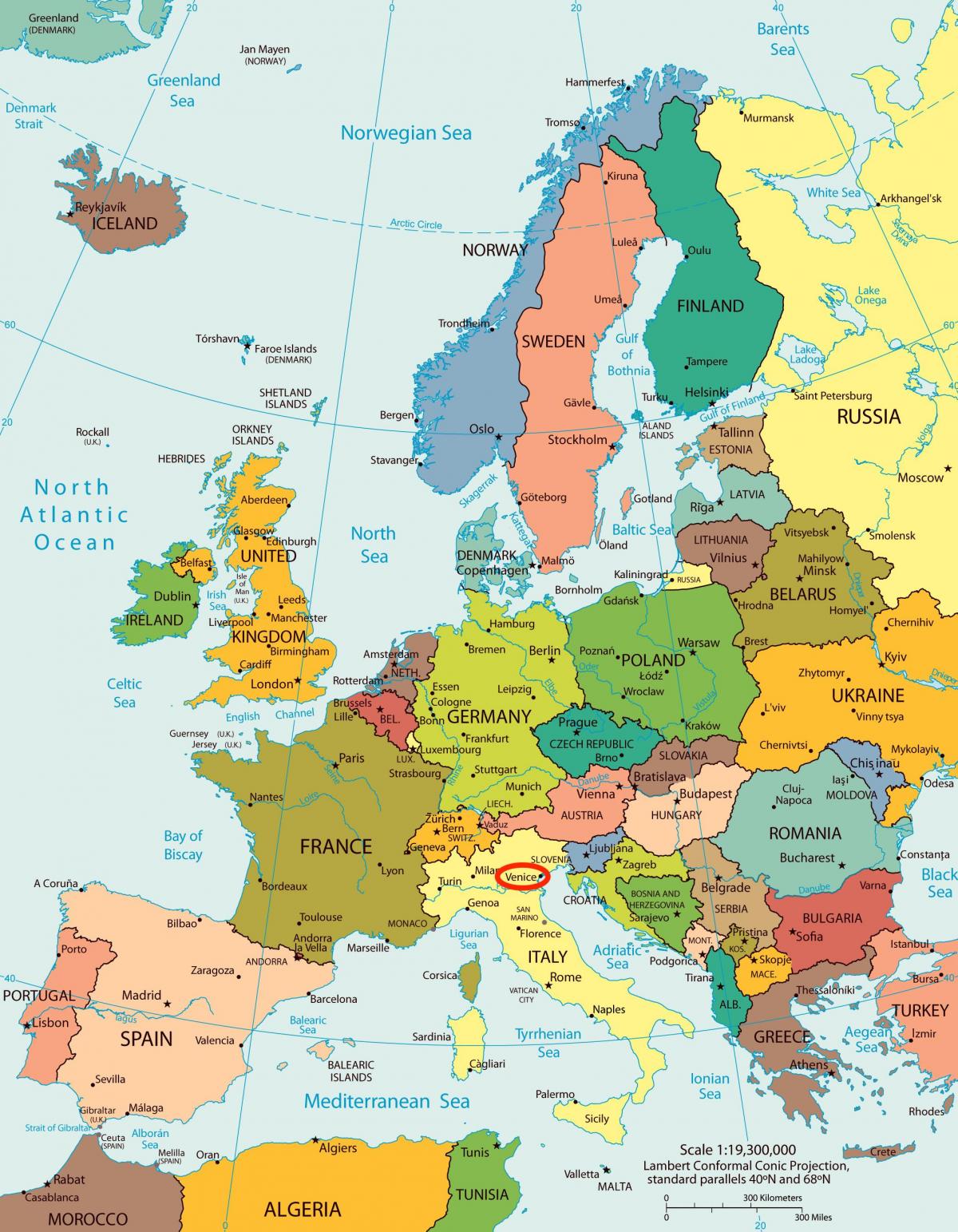 خريطة البندقية خريطة أوروبا