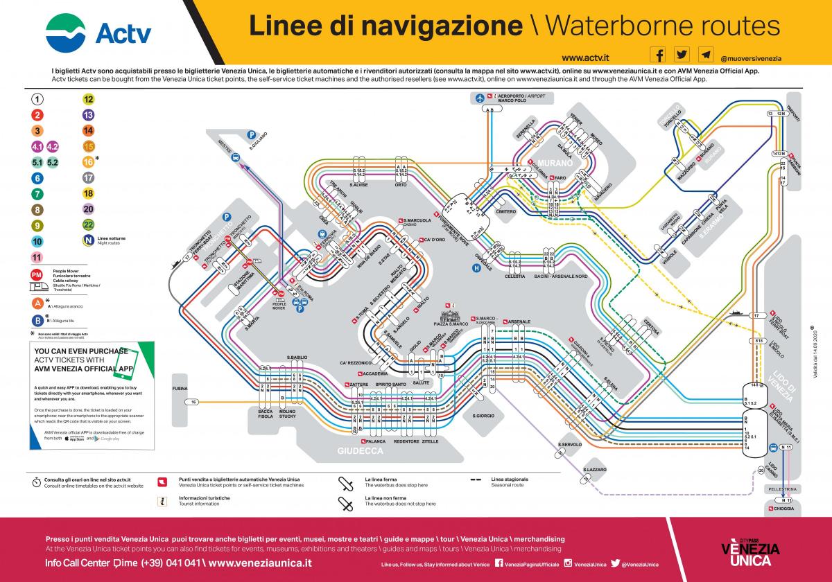 البندقية إيطاليا خريطة النقل العام