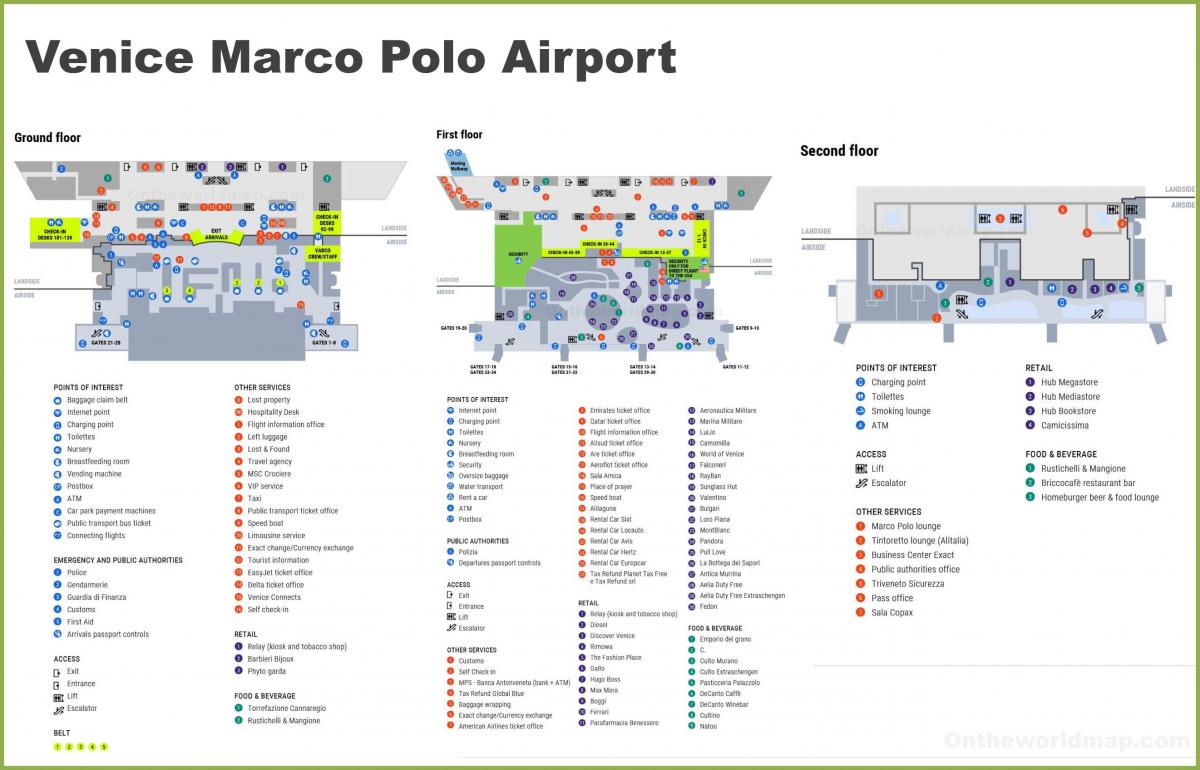 خريطة البندقية المطار