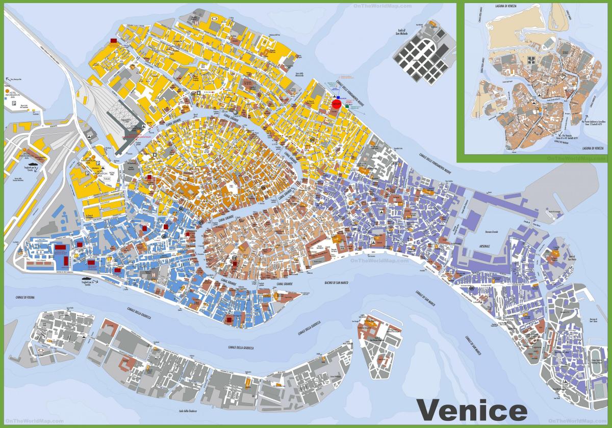 وسط مدينة البندقية خريطة