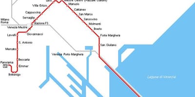 Venezia santa lucia للقطارات خريطة